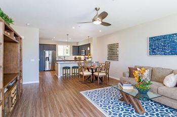 Wood style plank flooring throughout